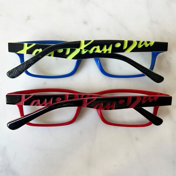 Ray-Ban Junior Kids Eyeglass Frames 1535 Lot of 2 Red/Black+Blue/Green 48-16-130 - Picture 1 of 14